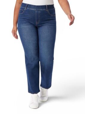 New Gloria Vanderbilt Size 14 Shaping Pull on High Rise Straight Leg Jean Plus